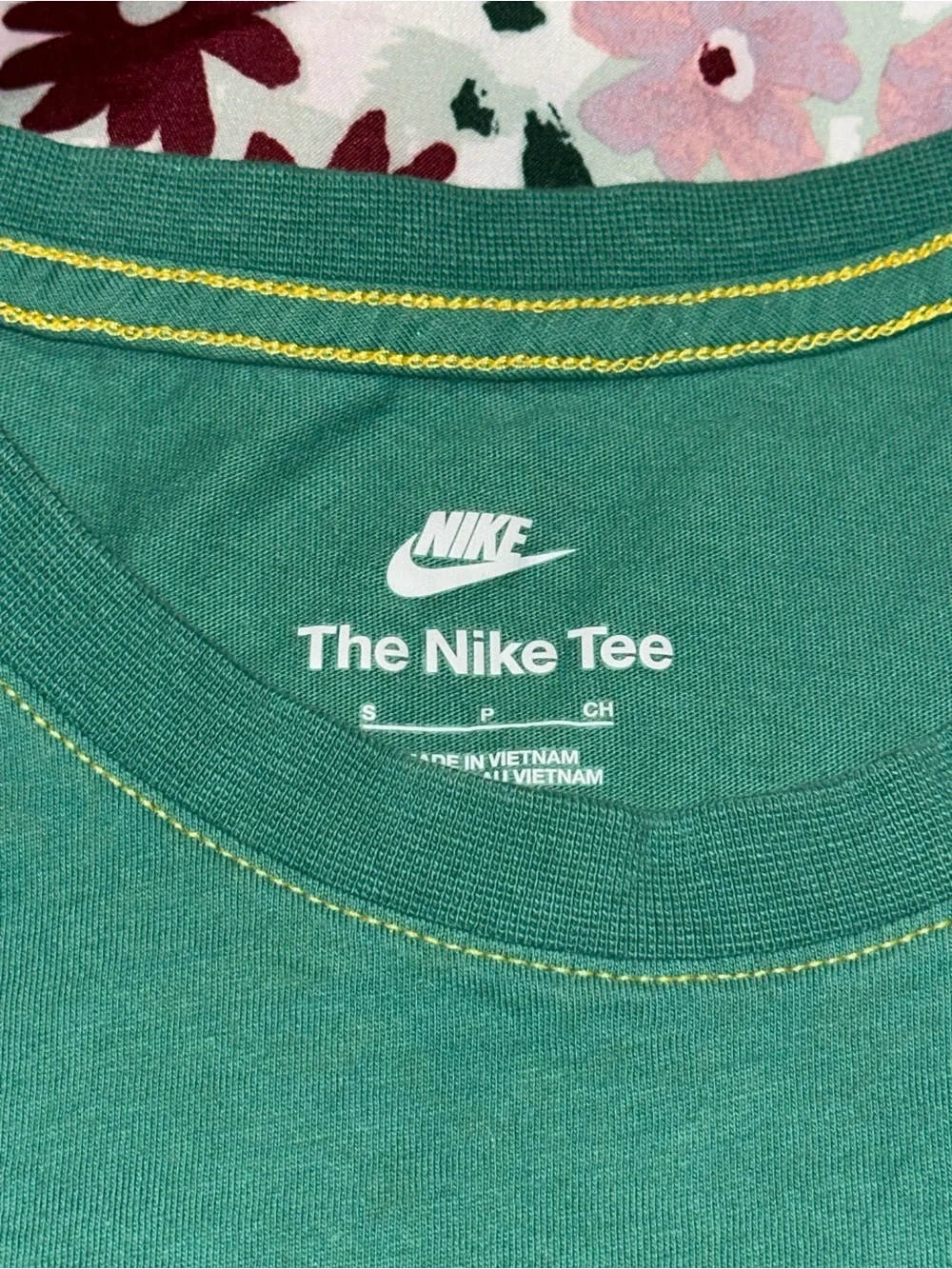 Nike Men's Teal Short Sleeve Crew Tee with Small Logo Patch